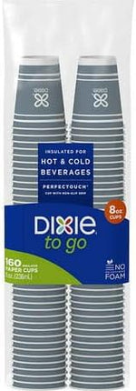 Dixie Perfect Touch Insulated Paper Cup, 8-Ounce, 160 Count (Pack of 1)