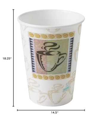 Georgia-Pacific PerfecTouch 5342DX WiseSize Coffee Dreams Insulated Paper Cup, 12oz Capacity (Case of 20 Sleeves, 25 per Sleeve)