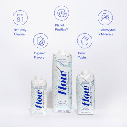 Flow Alkaline Spring Water, 100% Naturally Alkaline,1L (Pack of 6)