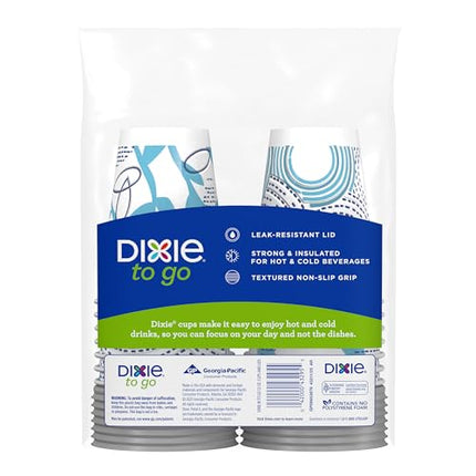 Dixie To Go Paper Coffee Cups With Lids, 12 oz, 156 ct, Disposable Insulated Paper Cups for On-The-Go Hot or Cold Beverages
