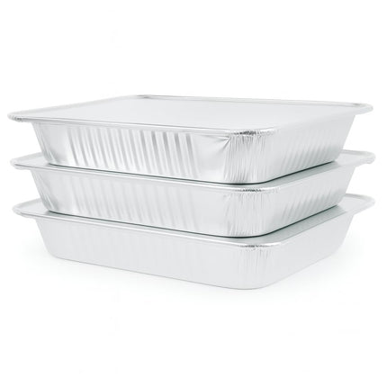 Ruthy's Outlet Disposable Aluminum Foil Pans, Half Size Steam Table Deep, 30 Pack, Silver, 2.5 Inches Deep (10 Pack)