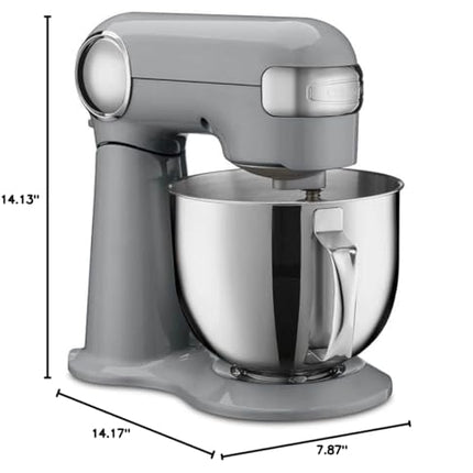 Cuisinart SMD-50CRM Precision Pro 5.5-Quart Digital Stand Mixer with 12-Speeds, 3 Preprogrammed Food Prep Settings, Mixing Bowl, Chef's Whisk, Flat Mixing Paddle, Dough Hook, and Splash Guard, Cream