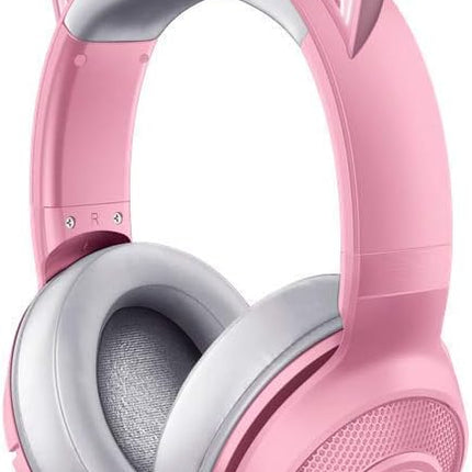 Razer Kraken BT Kitty Edition: Bluetooth 5.0-40ms Low Latency Connection - Custom 60mm Drivers - Beamforming Microphone - Powered by Razer Chroma - Rose Quartz (Renewed)