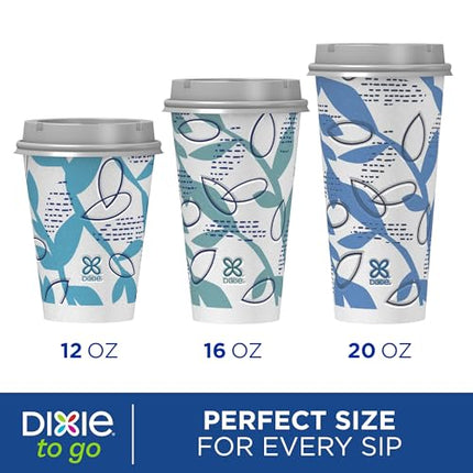 Dixie To Go Paper Coffee Cups With Lids, 12 oz, 156 ct, Disposable Insulated Paper Cups for On-The-Go Hot or Cold Beverages