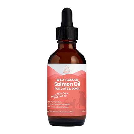 Paramount Pet Health Wild Alaskan Salmon Oil for Cats & Small Dogs, Supports Skin, Coat, Joint & Overall Well-Being, Pure & Premium Alaskan Salmon Oil for Dogs & Cats with No Fillers, 2 oz