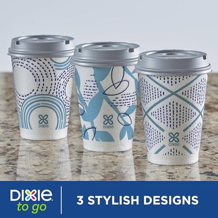 Dixie To Go Paper Coffee Cups, 12 oz, 132 ct, Disposable Insulated Paper Cups for On-The-Go Hot or Cold Beverages