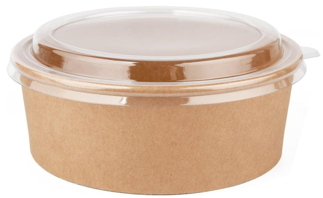 Ruthy's Outlet Kraft Salad Bowls W/Clear Lids – Disposable Paper Salad Containers, Eco-Friendly | Leak-Resistant | Microwave Safe – Ideal for Meal Prep, To-Go Orders & Catering (25, 16 oz)