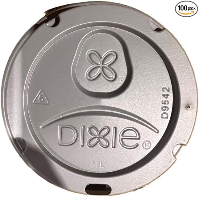 Dixie D9542G Dome Lid for 10-16 Ounce PerfecTouch Cups and 12-20 Ounce Paper Hot Cups, Grey 100 Lids