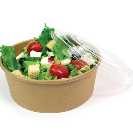 Ruthy's Outlet Kraft Salad Bowls W/Clear Lids – Disposable Paper Salad Containers, Eco-Friendly | Leak-Resistant | Microwave Safe – Ideal for Meal Prep, To-Go Orders & Catering (25, 16 oz)