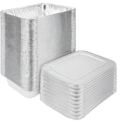 Ruthy's Outlet Disposable Aluminum Foil Pans, Half Size Steam Table Deep, 30 Pack, Silver, 2.5 Inches Deep (10 Pack)