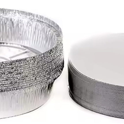 Ruthy's Outlet Round aluminum foil pans Disposable Tray Containers for Storing, Baking, Meal Prep & Reheating | Freezer & Oven Safe, Recyclable (30, 8" Round)