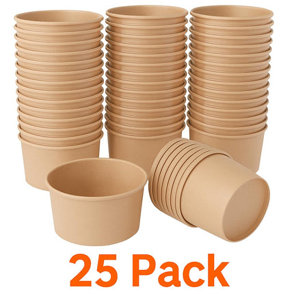 Ruthy's Outlet Kraft Salad Bowls W/Clear Lids – Disposable Paper Salad Containers, Eco-Friendly | Leak-Resistant | Microwave Safe – Ideal for Meal Prep, To-Go Orders & Catering (25, 16 oz)