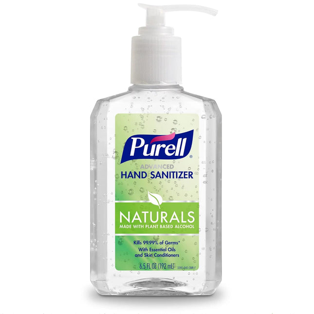 Purell ADVANCED Hand Sanitizer NATURALS (6.5 FL OZ) - Made with PLANT BASED ALCOHOL - 4 Pack (26 FL OZ) - Kills 99.9% of Germs - With Essential Oils and Skin Conditioners