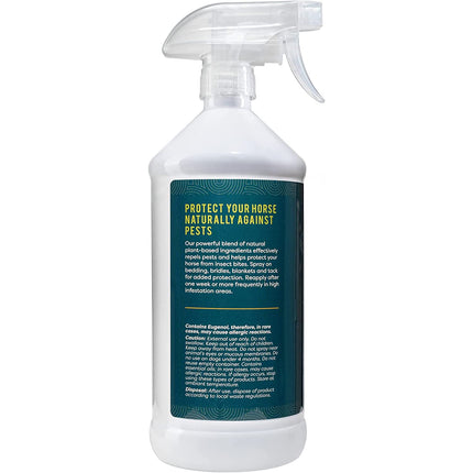 ALZOO Natural Fly and Tick Horse Spray, Helps Repel Mosquitoes, Horseflies & Ticks, Plant-Based Active Ingredients, 32 Fl. Oz. Spray Bottle