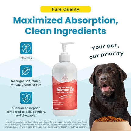 Paramount Pet Health Wild Alaskan Salmon Oil for Cats & Small Dogs, Supports Skin, Coat, Joint & Overall Well-Being, Pure & Premium Alaskan Salmon Oil for Dogs & Cats with No Fillers, 2 oz