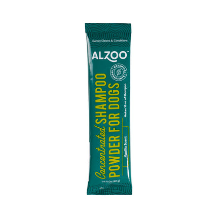 ALZOO Concentrated Shampoo Powder for Dogs, Specially Formulated for Dogs with Sensitive Skin, 100% Plant-Based Active Ingredients, Vanilla Fragrance, Pack of 2