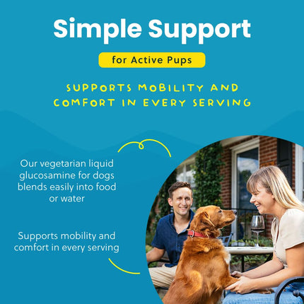 Plant-Based Liquid Glucosamine for Dogs, 1600mg Joint Support with Chondroitin, MSM & Omega 3-6-9, Shellfish-Free Dog Arthritis Supplement for Mobility & Flexibility, Made in USA, 32 oz