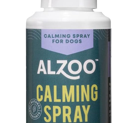 ALZOO Calming Spray for Dogs, Helps to Relieve Stress from Separation Anxiety, Travel, Vet Visits, Fireworks, etc., 100% Plant-Based Active Ingredients, 3.4 Fl. Oz Spray Bottle