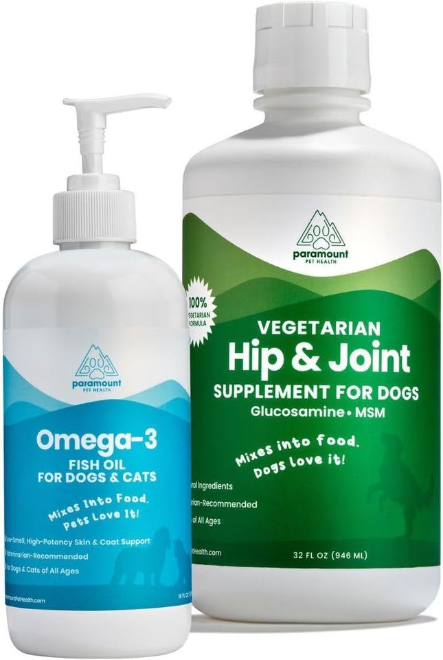 Plant-Based Joint & Omega Bundle for Dogs: Vegetarian Glucosamine + Natural Omega-3