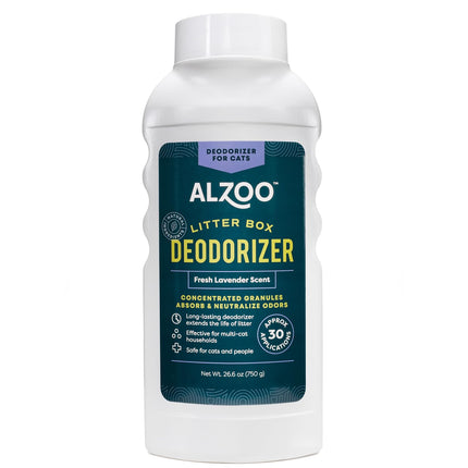 ALZOO Cat Litter Deodorizer, Concentrated Granules Absorb & Help Neutralize Odors, 100% Plant-Based Active Ingredients, Up to 30 Uses, Island Paradise Scent, 26.6 Oz., Pack of 2