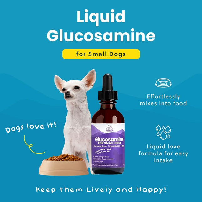 Small Dog Vitality Bundle: Liquid Glucosamine & Vitamins for Joint and Whole-Body Wellness