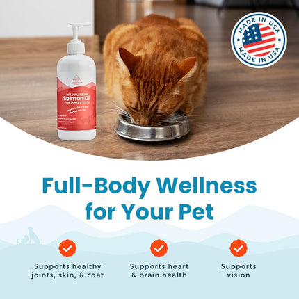Paramount Pet Health Wild Alaskan Salmon Oil for Cats & Small Dogs, Supports Skin, Coat, Joint & Overall Well-Being, Pure & Premium Alaskan Salmon Oil for Dogs & Cats with No Fillers, 2 oz