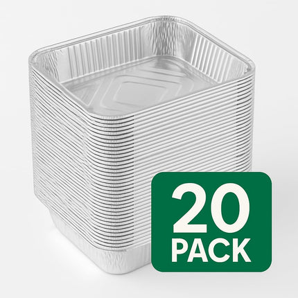 Ruthy's Outlet Disposable Aluminum Foil Pans, Half Size Steam Table Deep, 30 Pack, Silver, 2.5 Inches Deep (10 Pack)