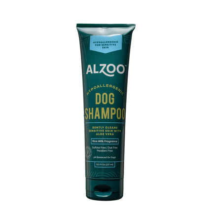 ALZOO Anti-Itch Shampoo for Dogs, Specially Formulated for Dogs with Dry, Itchy Skin, 100% Plant-Based Active Ingredients, Palmarosa Fragrance, Made in USA, 8 Fl. Oz.
