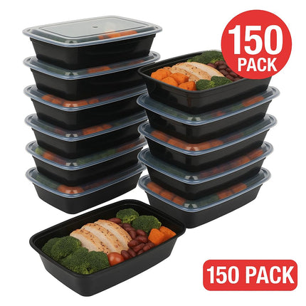 Ruthy's Outlet Meal Prep Containers W/Lids -Square Food Storage – BPA-Free| Stackable | Microwave | Freezer & Dishwasher Safe | Reusable Lunch Bento Box Portion Control & Planning (15 Pack, 16 oz)