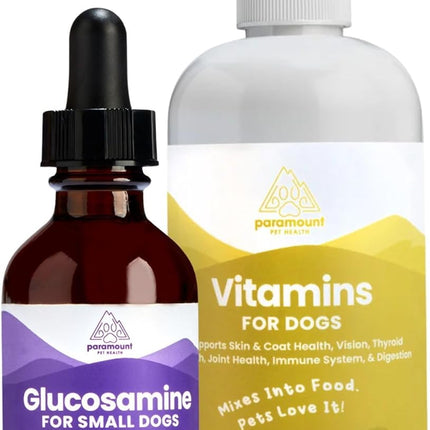 Small Dog Vitality Bundle: Liquid Glucosamine & Vitamins for Joint and Whole-Body Wellness