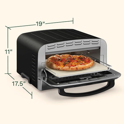 Cuisinart Indoor Pizza Oven – Bake 12” Pizzas in Minutes – Portable Countertop Pizza Oven – Matte Black Stainless Steel - CPZ-120MB