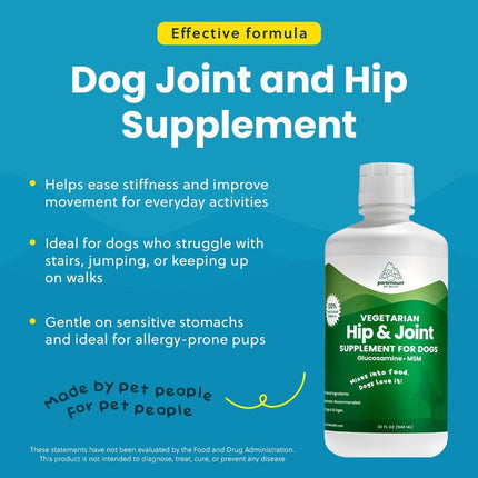 Paramount Pet Health Plant-Based Joint & Coat Bundle for Dogs: Vegetarian Glucosamine + Wild Alaskan Salmon Oil