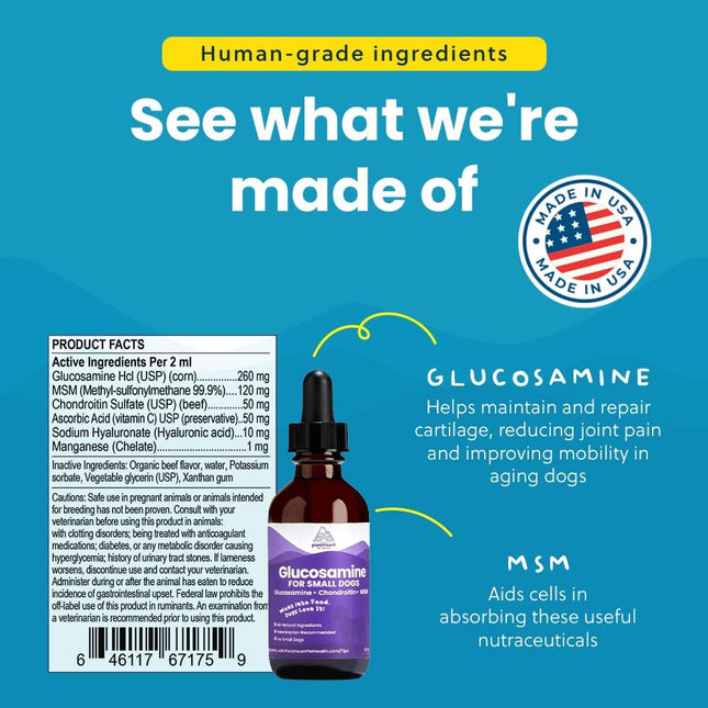 Paramount Pet Health Joint & Heart Wellness Bundle for Small Dogs: Liquid Glucosamine + Wild Alaskan Salmon Oil