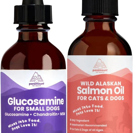 Paramount Pet Health Joint & Heart Wellness Bundle for Small Dogs: Liquid Glucosamine + Wild Alaskan Salmon Oil