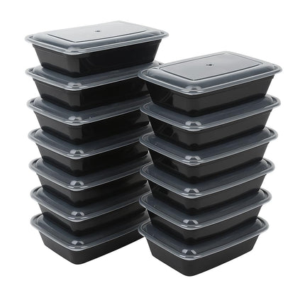 Ruthy's Outlet Meal Prep Containers W/Lids -Square Food Storage – BPA-Free| Stackable | Microwave | Freezer & Dishwasher Safe | Reusable Lunch Bento Box Portion Control & Planning (15 Pack, 16 oz)