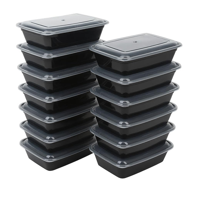 Ruthy's Outlet Meal Prep Containers W/Lids -Square Food Storage – BPA-Free| Stackable | Microwave | Freezer & Dishwasher Safe | Reusable Lunch Bento Box Portion Control & Planning (15 Pack, 16 oz)