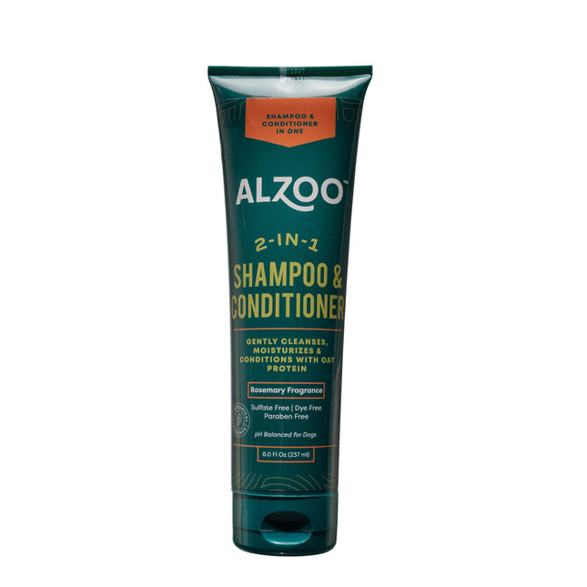 ALZOO Anti-Itch Shampoo for Dogs, Specially Formulated for Dogs with Dry, Itchy Skin, 100% Plant-Based Active Ingredients, Palmarosa Fragrance, Made in USA, 8 Fl. Oz.