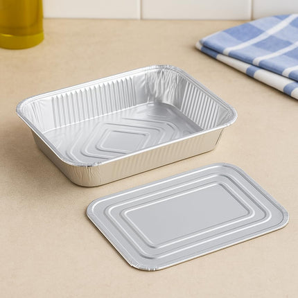 Ruthy's Outlet Disposable Aluminum Foil Pans, Half Size Steam Table Deep, 30 Pack, Silver, 2.5 Inches Deep (10 Pack)