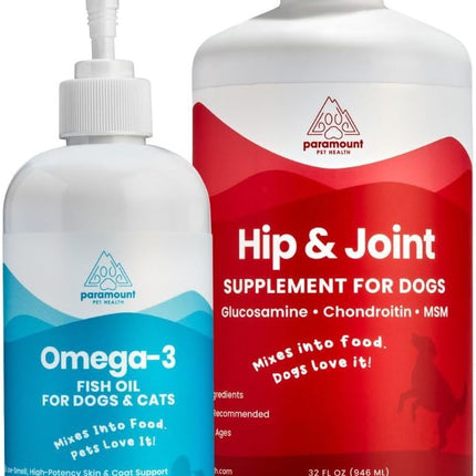 Paramount Pet Health Premium Joint & Omega Bundle for Dogs: Glucosamine + Natural Omega-3