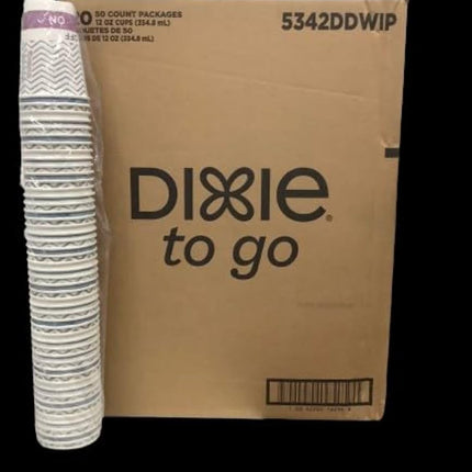 Dixie to Go ‎Georgia Pacific Hot Beverage Cups PerfecTouch 12 oz Insulated Paper Hot coffee Cup ( modern design ) [1000 cups] (12 oz) (12 oz 1m, 1000, Count)