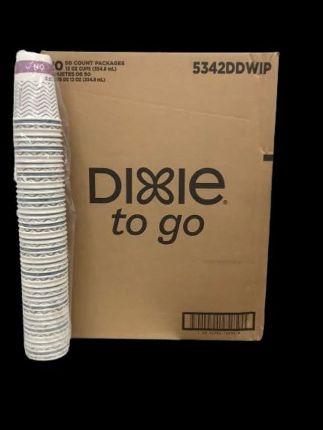 Dixie to Go ‎Georgia Pacific Hot Beverage Cups PerfecTouch 12 oz Insulated Paper Hot coffee Cup ( modern design ) [1000 cups] (12 oz) (12 oz 1m, 1000, Count)