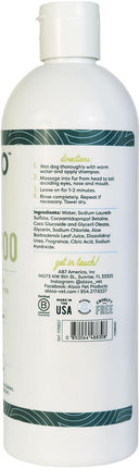 ALZOO Sensitive Skin Dog Shampoo - Aloe Vera & pH Balanced Formula - Alcohol/Paraben-Free - Cleans & Moisturizes, Adds Luster - Cruelty-Free, Rice Milk Fragrance, 16 Fl Oz