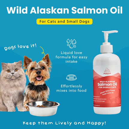 Paramount Pet Health Wild Alaskan Salmon Oil for Cats & Small Dogs, Supports Skin, Coat, Joint & Overall Well-Being, Pure & Premium Alaskan Salmon Oil for Dogs & Cats with No Fillers, 2 oz