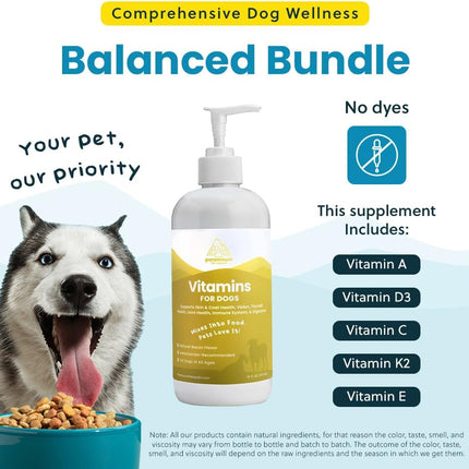 Liquid Multivitamin for Dogs with Probiotics, 8 in 1 Vitamins for Immune Support, Energy & Digestion, High Absorption Liquid Dog Supplement, Made in USA, 16 oz