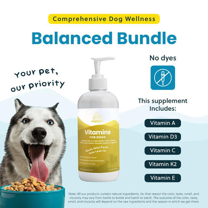 Paramount Pet Health Liquid Multivitamin for Dogs with Probiotics, 8 in 1 Vitamins for Immune Support, Energy & Digestion, High Absorption Liquid Dog Supplement, Made in USA, 32 oz
