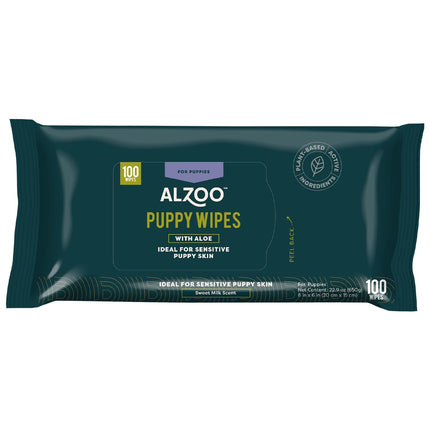 ALZOO Grooming Hypoallergenic Wipes for Dogs, 100% Plant-Based Active Ingredients, 100 Count
