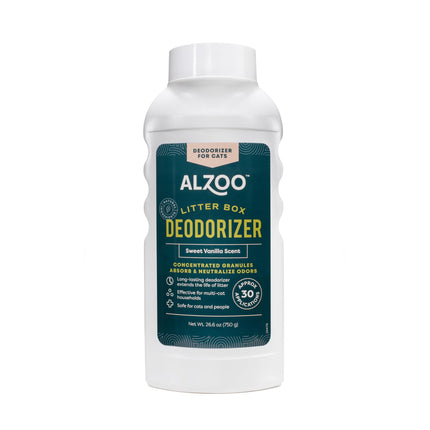 ALZOO Cat Litter Deodorizer, Concentrated Granules Absorb & Help Neutralize Odors, 100% Plant-Based Active Ingredients, Up to 30 Uses, Island Paradise Scent, 26.6 Oz., Pack of 2