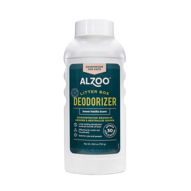 ALZOO Cat Litter Deodorizer, Concentrated Granules Absorb & Help Neutralize Odors, 100% Plant-Based Active Ingredients, Up to 30 Uses, Island Paradise Scent, 26.6 Oz., Pack of 2