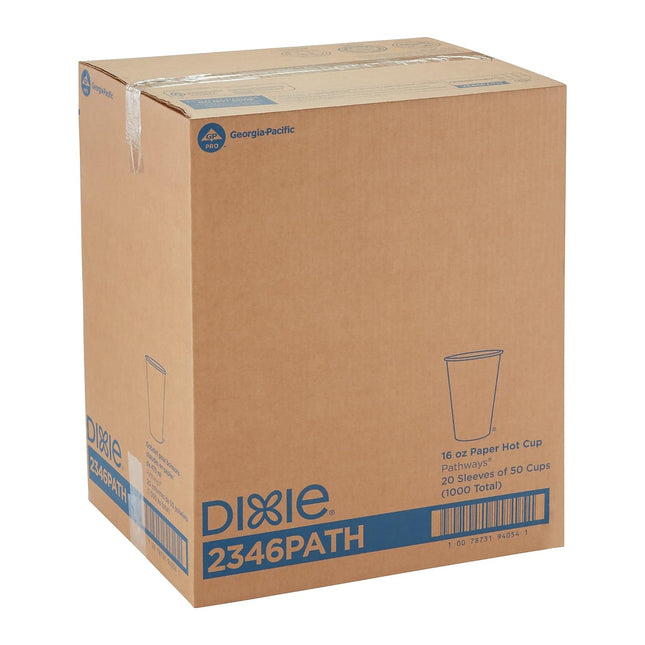 Dixie 2346PATH Pathways Paper Hot Cups, 16oz (Case of 1000)