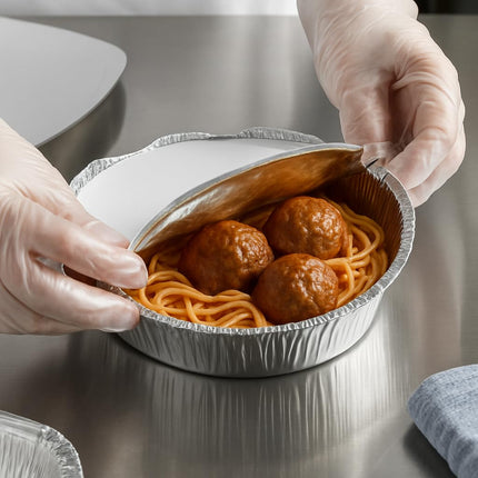 Ruthy's Outlet Round aluminum foil pans Disposable Tray Containers for Storing, Baking, Meal Prep & Reheating | Freezer & Oven Safe, Recyclable (30, 8" Round)